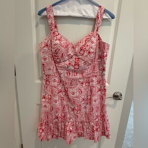 Lilly Pulitzer Red and White Patterned Romper